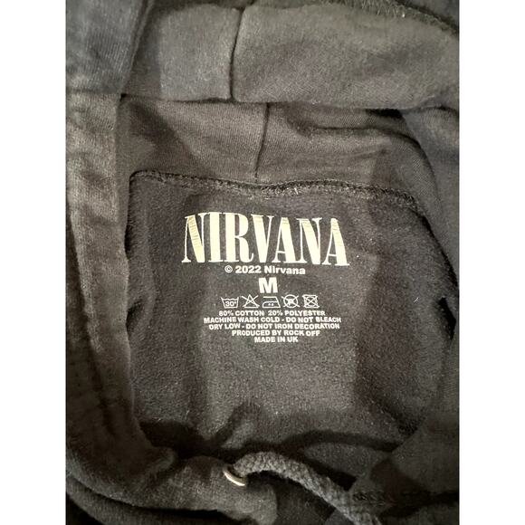 Nirvana 90's Grunge Rock Black Hoodie Medium y2k Sweatshirt - Picture 3 of 5